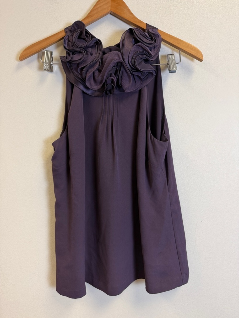 Ann Taylor Purple Ruffled Halter Camisole